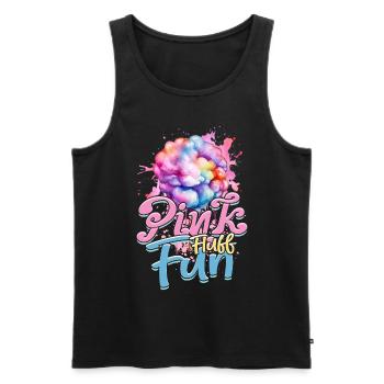 Barbe à papa rose Fluff Fun - Débardeur bio Premium Homme - noir - Devant - Michal (187cm)