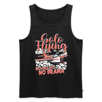 Erster Alleinflug Pilot Solo Flying No Delays - Männer Premium Bio Tank Top - Schwarz - Vorne - AI Model Male 178 light (178cm)