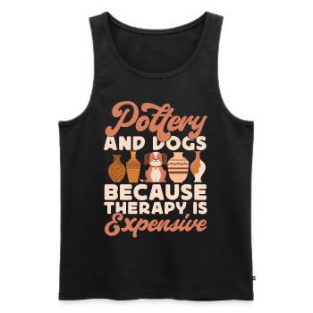 Pottery Ceramics Artist Dog - Men's Premium Organic Tank Top - black - Front - Michal (187cm)