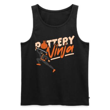 Pottery Ceramics Artist Ninja - Men's Premium Organic Tank Top - black - Front - Michal (187cm)