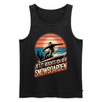 Jetzt Reichts Ich Geh Snowboarden Retro Snowboard - Männer Premium Bio Tank Top - Schwarz - Vorne - Michal (187cm)