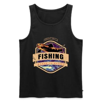 La vie est belle, la pêche la rend meilleure - Angler Spr - Débardeur bio Premium Homme - noir - Devant - AI Model Male 178 light (178cm)