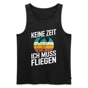 Keine Zeit Fliegen Retro Paragleiter Gleitschirm - Männer Premium Bio Tank Top - Schwarz - Vorne - Michal (187cm)
