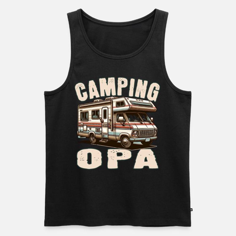 Camping Opa - Männer Premium Bio Tank Top - Schwarz