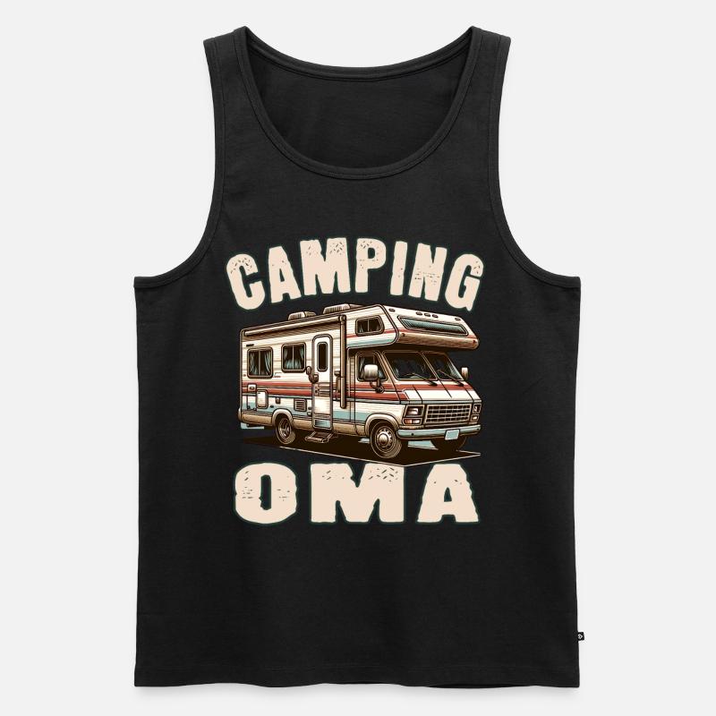 Camping Oma - Männer Premium Bio Tank Top - Schwarz