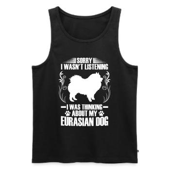 Eurasier J’ai pensé à Spitz eurasien - Débardeur bio Premium Homme - noir - Devant - Michal (187cm)