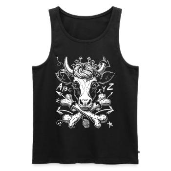 Urban Graffiti vache Pirate chemise pour streetwear - Débardeur bio Premium Homme - noir - Devant - Michal (187cm)