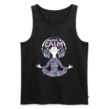 ASMR Whisper Vibrations of Calm - Men's Premium Organic Tank Top - black - Front - AI Model Male 178 light (178cm)