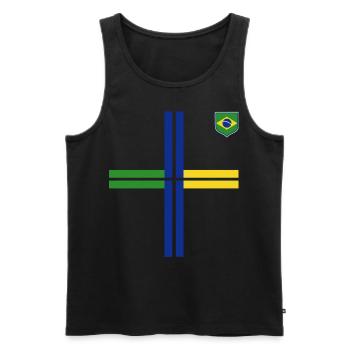 Brasilien Brazil shirt Brasilianer Rio de Janeirao - Männer Premium Bio Tank Top - Schwarz - Vorne - Michal (187cm)