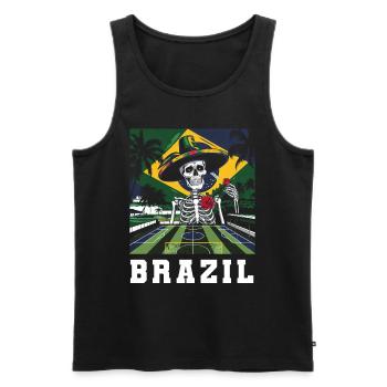 Brésil Brésil Maillot brésilien Rio de Janeiro - Débardeur bio Premium Homme - noir - Devant - AI Model Male 178 light (178cm)