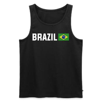 Brasilien Brazil shirt Brasilianer Rio de Janeirao - Männer Premium Bio Tank Top - Schwarz - Vorne - Michal (187cm)