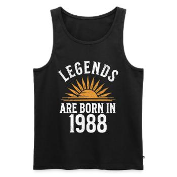 Legenden sind in 1988 geboren – Geschenkidee - Männer Premium Bio Tank Top - Schwarz - Vorne - Michal (187cm)