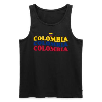 Colombie Colombie Medellín Vacances Bogota Cali - Débardeur bio Premium Homme - noir - Devant - AI Model Male 178 light (178cm)