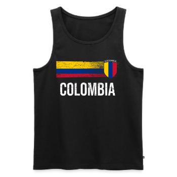 Colombie Colombie Medellín Vacances Bogota Cali - Débardeur bio Premium Homme - noir - Devant - AI Model Male 178 light (178cm)