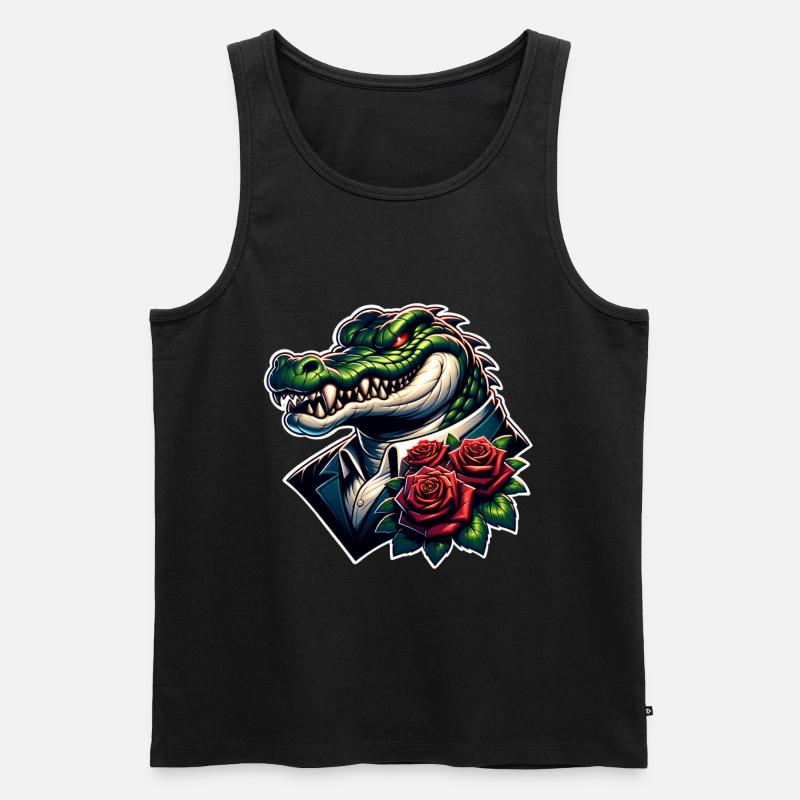 Krokodil - Männer Premium Bio Tank Top - Schwarz