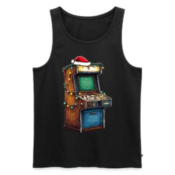 Arcade Slot Machine 80s Retro Video Games - Men's Premium Organic Tank Top - black - Front - Michal (187cm)