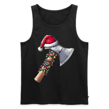 Axe Thrower Axe Thrower Christmas Hat Christmas - Men's Premium Organic Tank Top - black - Front - Michal (187cm)
