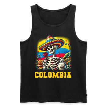 Colombie Colombie Medellín Vacances Bogota Cali - Débardeur bio Premium Homme - noir - Devant - Michal (187cm)