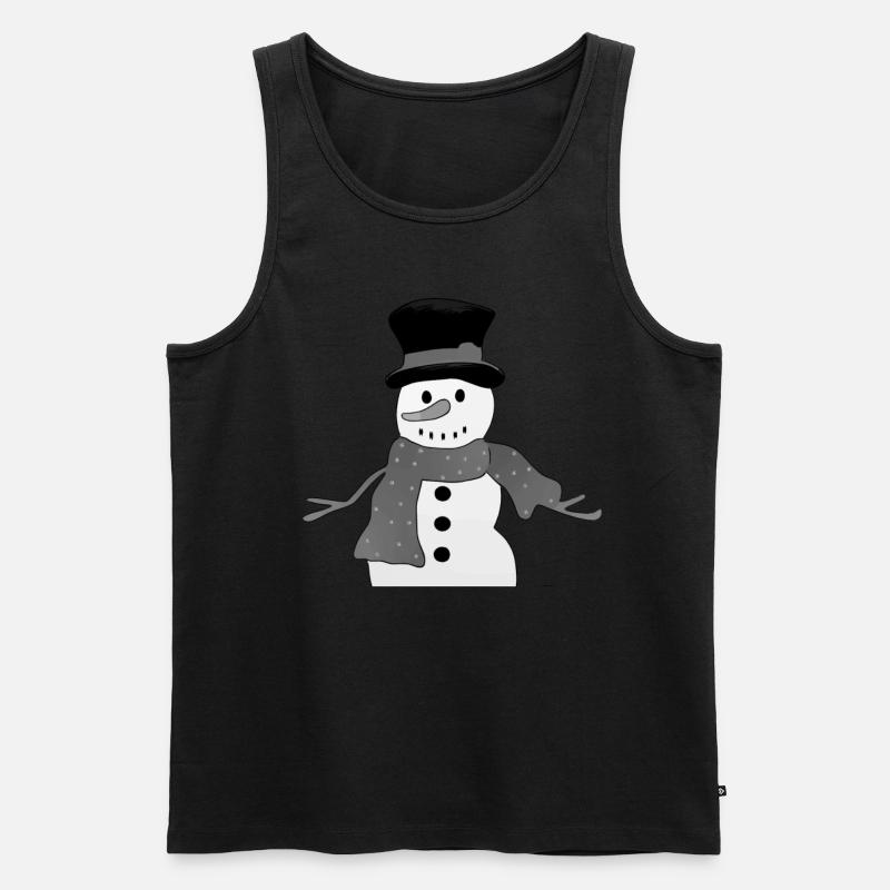 Grauer Schneemann - Männer Premium Bio Tank Top - Schwarz