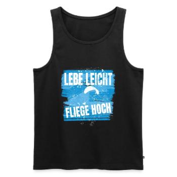 Live light, fly high – Paragliding Design - Men's Premium Organic Tank Top - black - Front - AI Model Male 178 light (178cm)