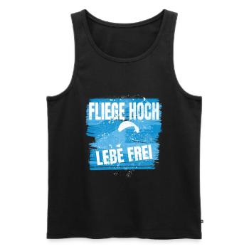 Fliege hoch, lebe frei – Weini's Wilderness - Männer Premium Bio Tank Top - Schwarz - Vorne - Michal (187cm)