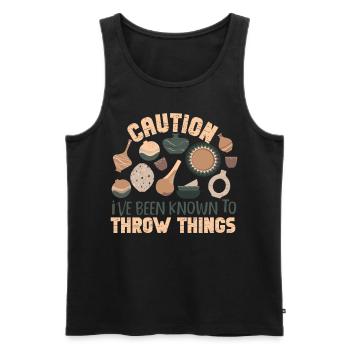 Pottery Ceramics Artist Caution - Männer Premium Bio Tank Top - Schwarz - Vorne - Michal (187cm)