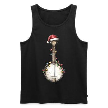Banjospieler Banjospieler Weihnachtsmütze Xmas - Männer Premium Bio Tank Top - Schwarz - Vorne - AI Model Male 178 light (178cm)