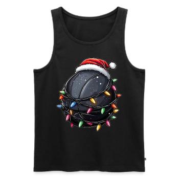 Schwarzer Basketball Weihnachtsmütze Xmas - Männer Premium Bio Tank Top - Schwarz - Vorne - AI Model Male 178 light (178cm)