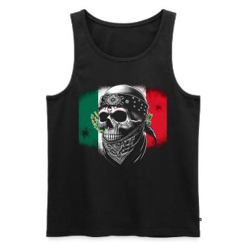 Mexiko Mexico Mexikaner Geschenk Flagge Fußball - Männer Premium Bio Tank Top - Schwarz - Vorne - Michal (187cm)