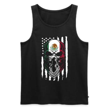 Mexique Mexique Cadeau mexicain Flag Football - Débardeur bio Premium Homme - noir - Devant - Michal (187cm)