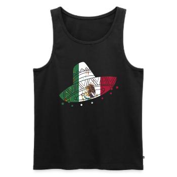 Mexique Mexique Cadeau mexicain Flag Football - Débardeur bio Premium Homme - noir - Devant - Michal (187cm)