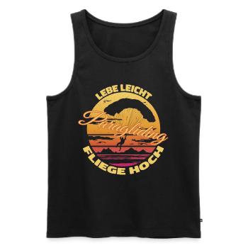 Live light, fly high – Paragliding Design - Men's Premium Organic Tank Top - black - Front - Michal (187cm)
