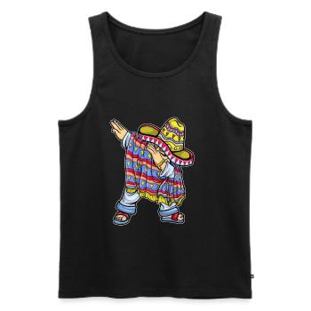 Mexique Mexique Cadeau mexicain Flag Football - Débardeur bio Premium Homme - noir - Devant - Michal (187cm)