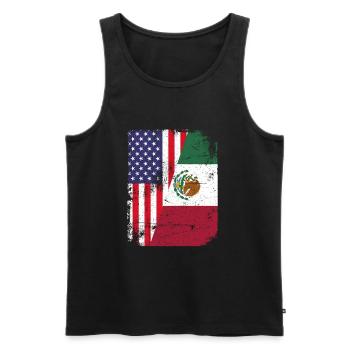 Mexiko Mexico Mexikaner Geschenk Flagge Fußball - Männer Premium Bio Tank Top - Schwarz - Vorne - Michal (187cm)