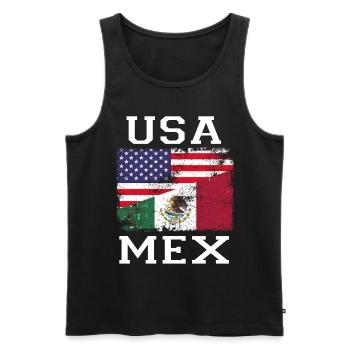 Mexiko Mexico Mexikaner Geschenk Flagge Fußball - Männer Premium Bio Tank Top - Schwarz - Vorne - Michal (187cm)
