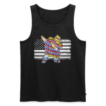 Mexiko Mexico Mexikaner Geschenk Flagge Fußball - Männer Premium Bio Tank Top - Schwarz - Vorne - Michal (187cm)