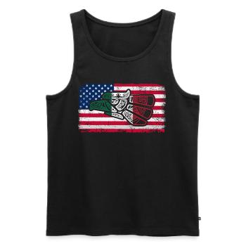 Mexique Mexique Cadeau mexicain Flag Football - Débardeur bio Premium Homme - noir - Devant - Michal (187cm)