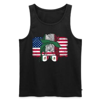 Mexique Mexique Cadeau mexicain Flag Football - Débardeur bio Premium Homme - noir - Devant - Michal (187cm)