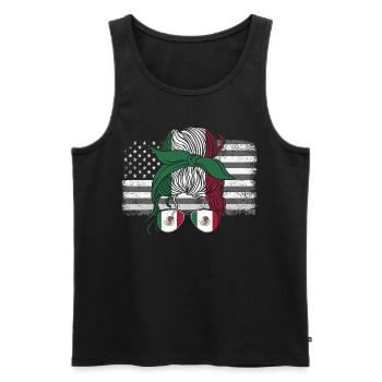 Mexiko Mexico Mexikaner Geschenk Flagge Fußball - Männer Premium Bio Tank Top - Schwarz - Vorne - Michal (187cm)