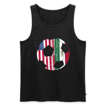 Mexique Mexique Cadeau mexicain Flag Football - Débardeur bio Premium Homme - noir - Devant - Michal (187cm)