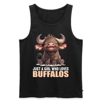 Buffalos Buffalo Büffel - Männer Premium Bio Tank Top - Schwarz - Vorne - AI Model Male 178 light (178cm)