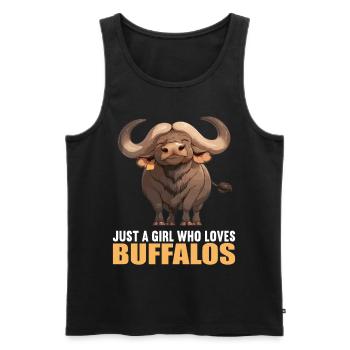 Buffalos Buffalo Büffel - Männer Premium Bio Tank Top - Schwarz - Vorne - AI Model Male 178 light (178cm)