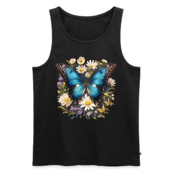Butterfly Butterflies Butterfly - Men's Premium Organic Tank Top - black - Front - AI Model Male 178 light (178cm)