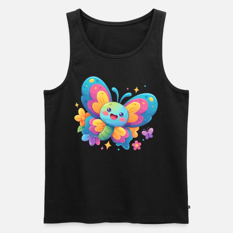 Butterfly Schmetterlinge Schmetterling - Männer Premium Bio Tank Top - Schwarz