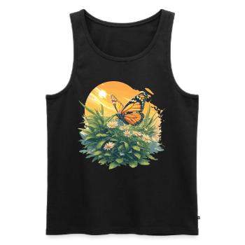 Butterfly Butterflies Butterfly - Men's Premium Organic Tank Top - black - Front - AI Model Male 178 light (178cm)