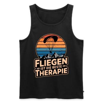 Fliegen Therapie Gleitschirmfliegen Paragleiten - Männer Premium Bio Tank Top - Schwarz - Vorne - Michal (187cm)