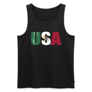 Mexique Mexique Cadeau mexicain Flag Football - Débardeur bio Premium Homme - noir - Devant - Michal (187cm)