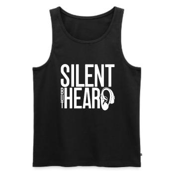 Hearing loss Sudden hearing loss Silent But Heard - Men's Premium Organic Tank Top - black - Front - AI Model Male 178 light (178cm)