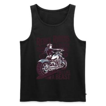 Rebel Riders Unleash The Rebel - Männer Premium Bio Tank Top - Schwarz - Vorne - Michal (187cm)