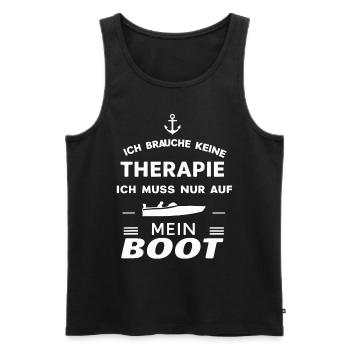 Ich Muss Nur Auf Mein Boot für einen - Männer Premium Bio Tank Top - Schwarz - Vorne - Michal (187cm)